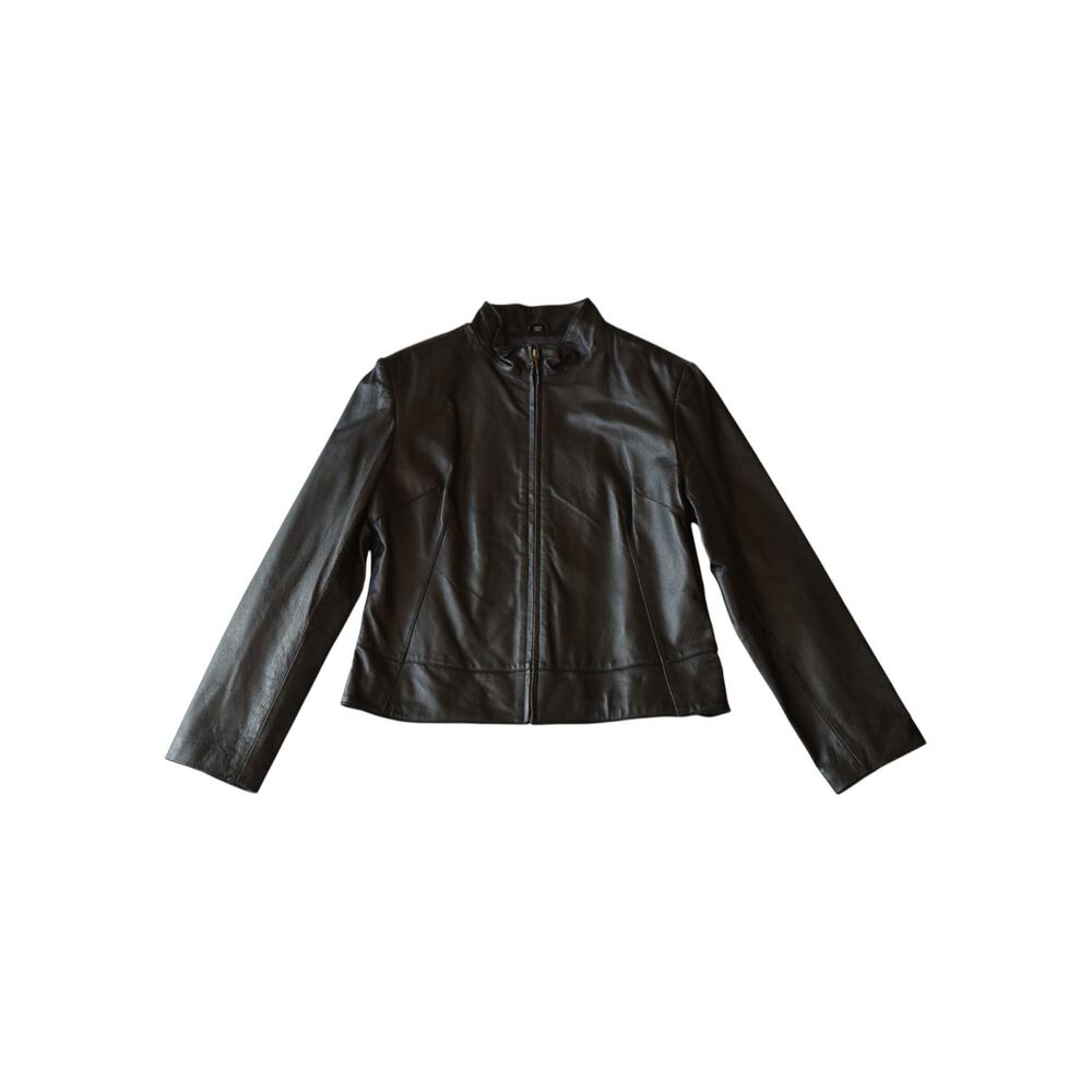 Juliano Celini Genuine Black Leather Moto Jacket, Women’s L/XL